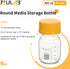 ULAB Round Media Storage Bottle, 100ml (3.4oz), 3.3 Borosilicate Glass, Pack of 12, GL45 Screw Cap