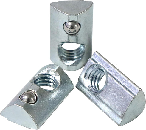 20 Packs 5/16-18 Threaded Steel T-Nut with Ball Spring, T Slot Accessories for Aluminum Extrusion Profile