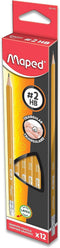 Maped Essentials Yellow Triangular Graphite #2 Pencils 12-Pack Presharpened