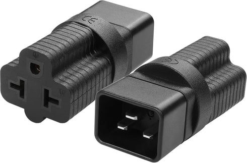 YACSEJAO 2 Pack NEMA 5/6-15/20R to IEC320 C20 Connector, 4-in-1 16Amp UPS Plug for Network Equipment