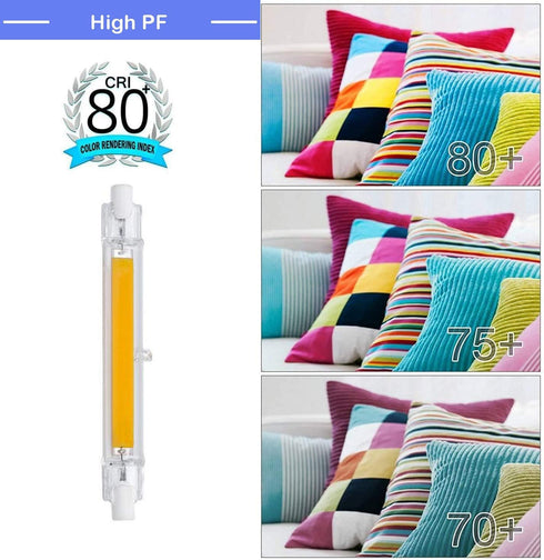 78 mm/3.1 R7S Bulb (2 Pack) 110V 10W 3000K T3 Bulb 100W Bulb in LED Warm White J Type Halogen Replacement Halogen