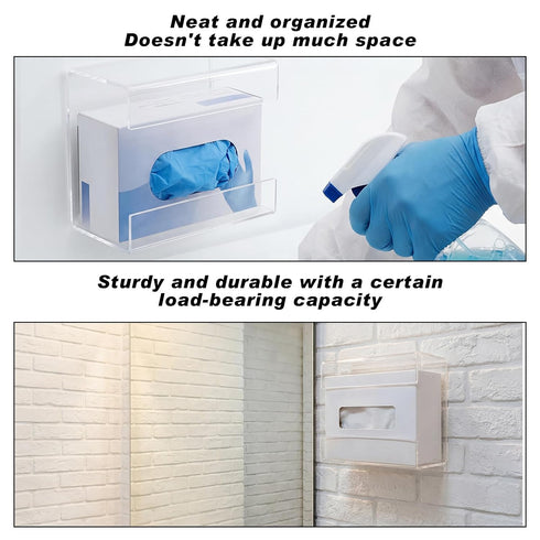 AceOrbit 4 Pack 4.7x3.3x4.8 Clear Acrylic Lab Wipe Holder in Wall Mounted Bathroom Wipe Dispenser Container Flushable