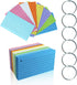 TFLFL 3x5 Inch, 300PCS 8 Index Paper Cards Flash Cards with Rings, Thin Paper Colors Ruled Index Cards, Assorted Lined