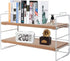 PowerKing Desk Shelf Organizer, 2-Tier Desktop Shelves with Wood Board, Adjustable Bookshelf Storage