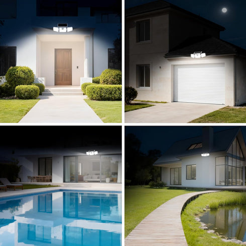 3 156 IP65 1 Pack INCX Solar Motion Sensor Lights Outdoor, Heads Security Lights Solar Powered, LED Flood Light Motion