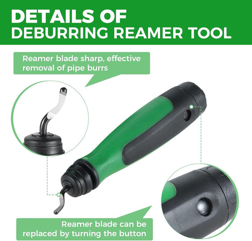 Yetaha Pipe Deburring Reamer Tool Set, Copper PVC Pipe Deburring Tools, 1/4" to 1-5/8"