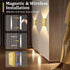 Set 2: 5000mAh 3CCT Dimmable Closet Battery Operated Wall Sconce of Rechargeable Motion Sensor Night Light Indoor