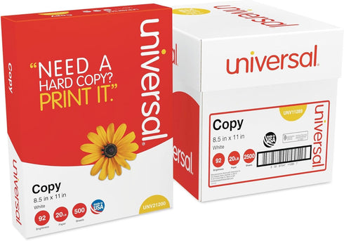 Universal 11289 Copy Paper Convenience Carton, 92 Bright, 20lb, 8 1/2 x 11, White