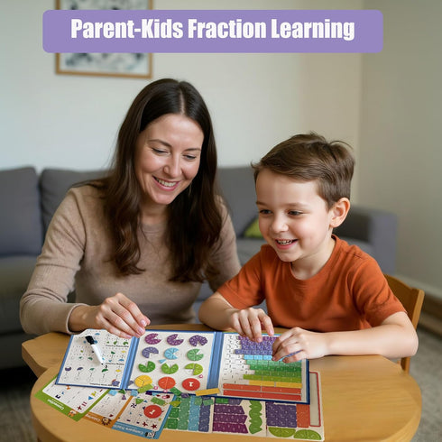Yikorqu 164CPS Magnetic Fraction Demonstration Book Magnetic Fraction Learning Tiles Montessori Manipulatives
