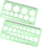 Tamaki Circle Template Measuring Geometry Ruler Stencils for Drafting Digital Drawings, 2 Pack for Office, School