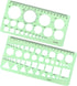 Tamaki Circle Template Measuring Geometry Ruler Stencils for Drafting Digital Drawings, 2 Pack for Office, School
