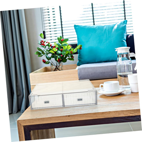 Small Plastic Storage Bin with Drawers, Stackable Organizer for Desk Accessories, Stationery, Office Supplies