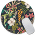 Tropical Flower Mouse Pad, Round Floral Print Mouse Mat for Office Present and Desk Accessories