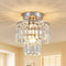 Crystal Ceiling Chandelier,Mini Chandelier Light Fixture with K9 Crystals,Brushed Nickel Finish for