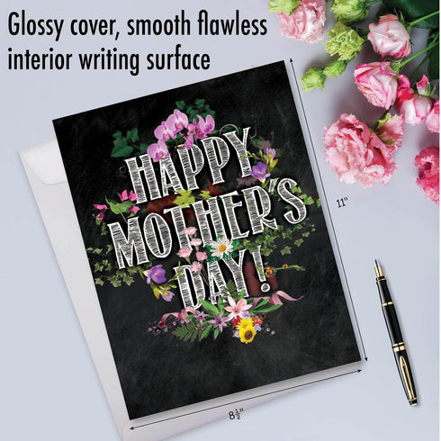 The Best Card Company Large Mother's Day Greeting Card (8.5 x 11 Inch) - Love, Appreciation for Mom