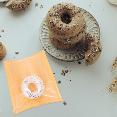 100pcs 18x19cm Packaging Abaodam Kraft Paper Bread Bags Grease Resistant Bakery Bags for Sandwiches Cookies Pastry