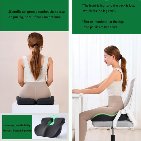Aeveot Coccyx Cushion Pressure Relief Cushion Office Chair Cushion,Memory Foam Coccyx Pain Relief Cushion for Back