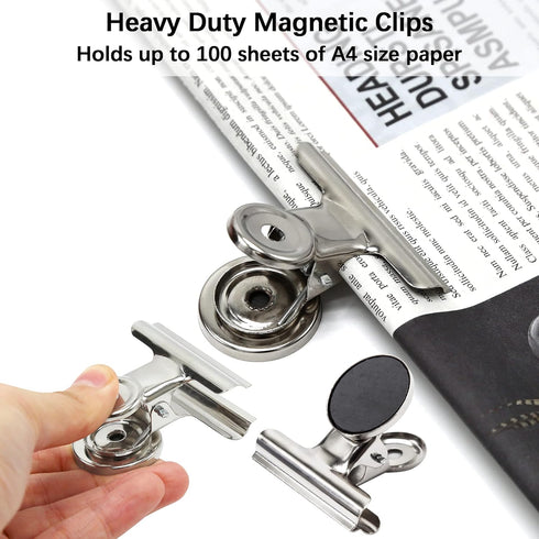 Magnetic Clips 2 Inch, Heavy Duty Metal Clips for Refrigerator, 10 Pack Strong Magnet Clips for Fridge, Whiteboard,