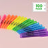Highlighter - 100 Pack Color Highlighter, Color Transparent Visible Fluorescent Pen Shell, Wide Chisel Point Mark,