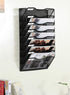 EasyPAG 8-Tier Wall File Organizer Hanging Holder for Papers, Folders, Files, Clipboard, Magazine Organization, Black