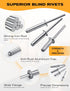 100 PCs 5/32'' x 1/4''Aluminum Blind Rivets, Pack of 100 CT 4mm x 6mm Pop Rivets with Aluminum Grip and Steel Mandrel