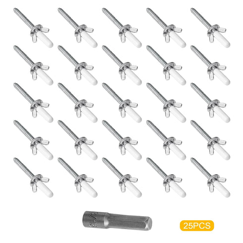 Bueyfolt 25 Packs 1/4"-20 2-1/4" x Hurricane Anchor Kit, Hardware Installation for Fixing Shutter Panels, Storm Panels