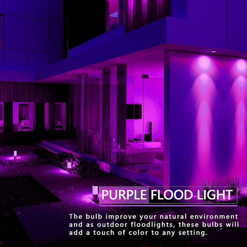 LOXYEE PAR38 Bulbs,2 Pack Dimmable,E26 Outoor(20W 200W),Halloween Bulb Flood Orange Purple Light Base Purple Orange