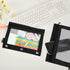 Binder Pencil Pouch 3 Ring Black Zipper Case, 2 Pack Clear Window Binder Organizer for School Office