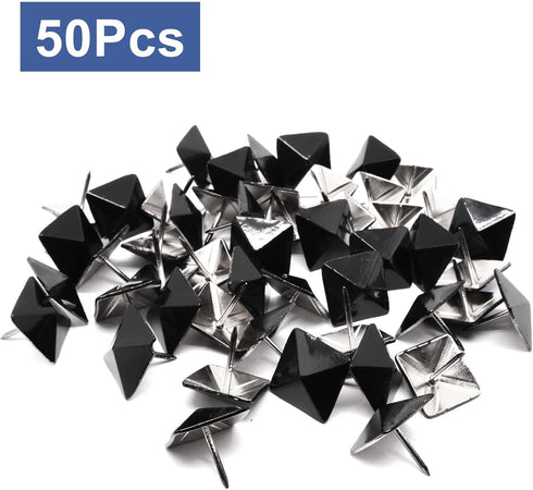 Black Upholstery Tacks 19mmx20mm Square Head Bubble Nails, Decorative Square Nails for House Building Kitchen, 50 Pcs