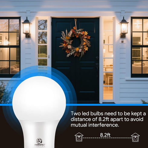 Bulb, 75 9W 1100 5000K Bulbs, E26 Bulb 4-Pack Dusk to Dawn LED Outdoor Light Watt Equivalent, Lumens, Daylight LED
