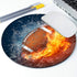 Customized Round Football Mousepad in Fire and Water, Non-Slip Rubber Gaming Mouse Pad 7.9"X7.9" inch