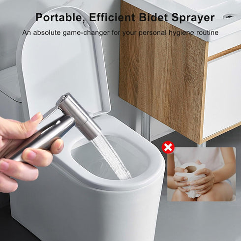 Handheld Bidet Sprayer for Toilet, Premium Stainless Steel Bathroom Bidet Attachment, Adjustable Water Pressure Control