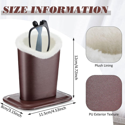 Weewooday 6 Pack Plush Lined Eyeglasses Holder Stand for Glasses Leather Reading Stand Case Protective Glasses Case