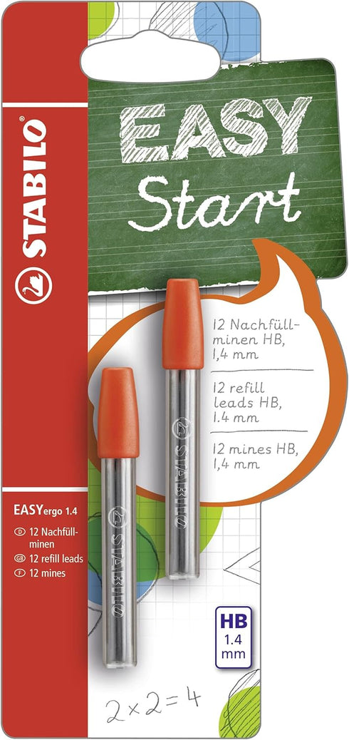 Stabilo Ergonomic Mechanical Pencil EASYergo, Pack of 6 x 2, HB Refill Leads