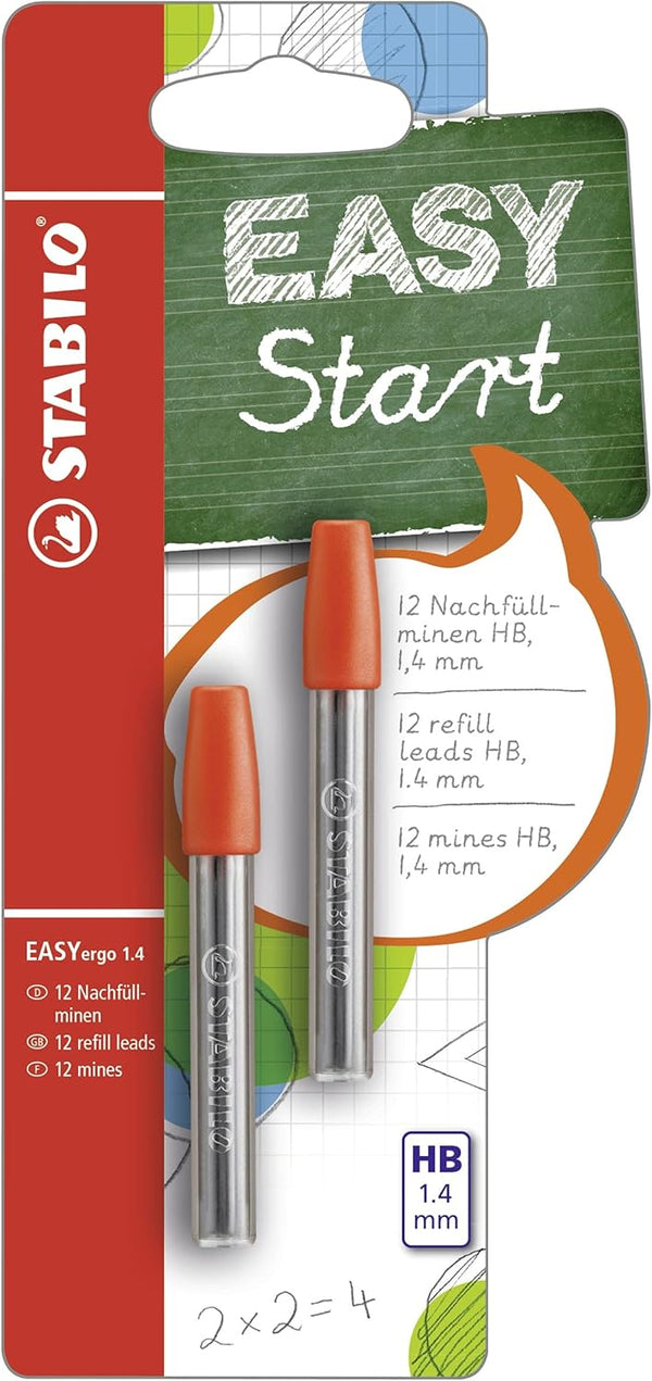 Stabilo Ergonomic Mechanical Pencil EASYergo, Pack of 6 x 2, HB Refill Leads
