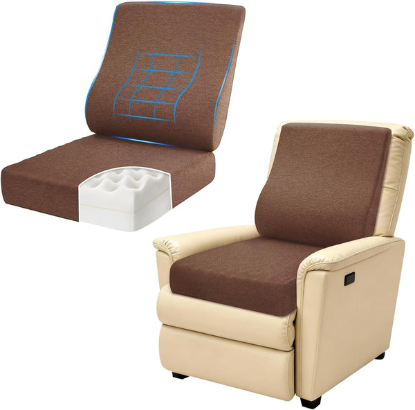 CRAURU 2-in-1 Recliner Cushions for Elderly Egg Crate Foam Seat Cushion and Ergonomic