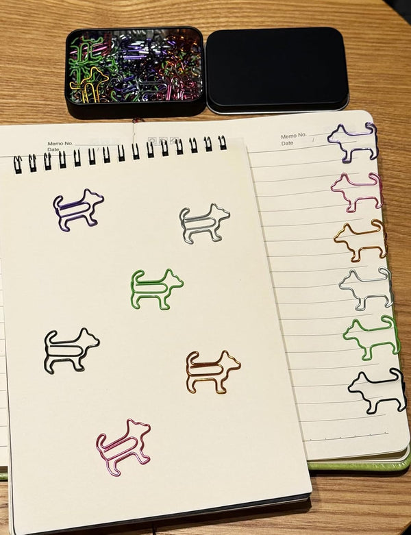 Cute Dog Shaped Paper Clips, 60 PCS, Assorted Colors, Fun Office Gifts