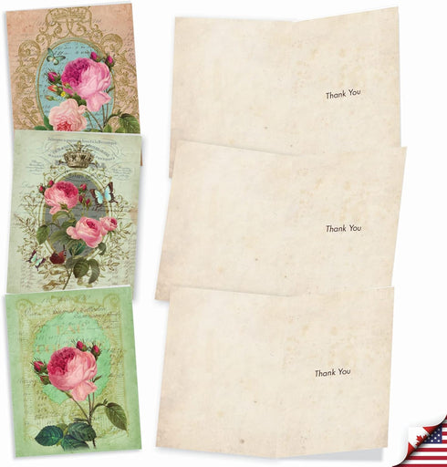 The Best Card Company 10 Assorted Thank You Notecards Boxed Set, 4 x 5.12 Inch with Envelopes, 10 Designs