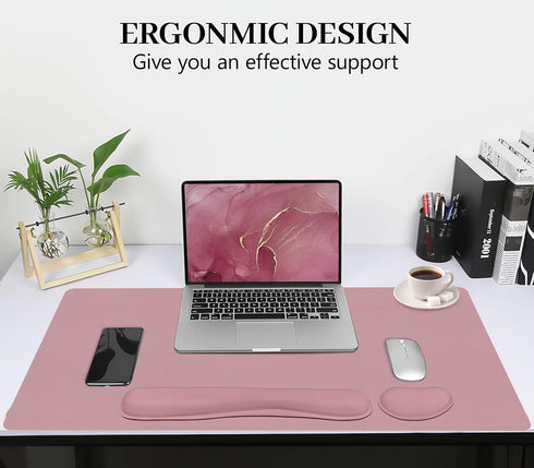 Meetcolor 3-in-1 Set, 31.5" 15.7") Mouse Pad and Keyboard Wrist Rest, Large Keyboard and Mouse Pad Ergonomic Wrist Rest