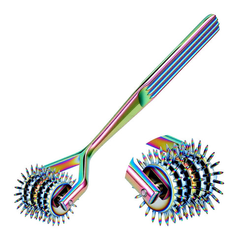 YLSURNY Wartenberg Pinwheel Stainless Steel Sensory Wheel, 5 Head Rainbow Pin Wheel Neurological