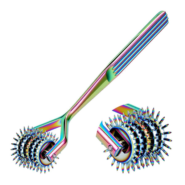 YLSURNY Wartenberg Pinwheel Stainless Steel Sensory Wheel, 5 Head Rainbow Pin Wheel Neurological