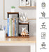 Gannyfer Wood Desktop Shelf, Freestanding Small Bookshelf Desk Hutch, 3 Tier Storage Display Rack for Books, Plants,