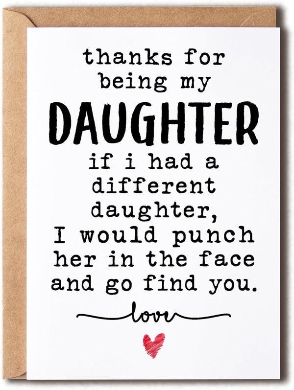 NTVShop Thank You Card - For Being My Daughter Card - Funny Birthday