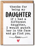 NTVShop Thank You Card - For Being My Daughter Card - Funny Birthday