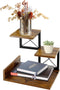 Jolitac Wood Desktop Shelf, Adjustable 3 Tier Storage Display Rack for Office Decor with Metal Frame, Brown