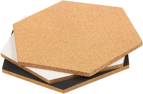 Juvale 3 Pack Hexagon Cork Board Tiles with Push Pins, Self-Adhesive Bulletin Boards for Walls (Small, 7.9 in) by Juvale