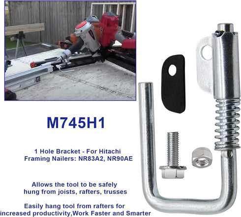 HAKATOP M745H1 Spring Loaded Rafter Hook/Retractable Nail Gun Hanger for M745H1 Hitachi Nailers NR83A2 NR90
