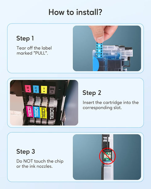 LC203XL Compatible Ink Cartridge Replacement for Brother LC203XL LC201XL LC203 LC201 for MFC-J480DW MFC-J880DW