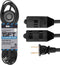 Iron Forge Cable 3 Outlet Foot Switch Extension Cord, 15 ft, 13 Amp Black Cord with Foot Tap Switch