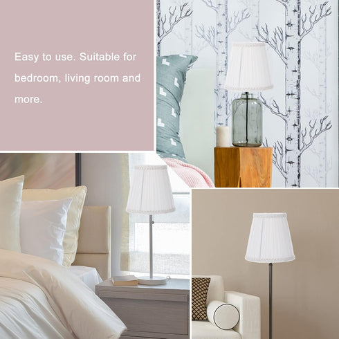 5.12 Inch ARTIBETTER Cloth Clip-on Bubble Lamp Shade Pleated Fabric Cover for Table and Floor Lamps Chandelier Lamp